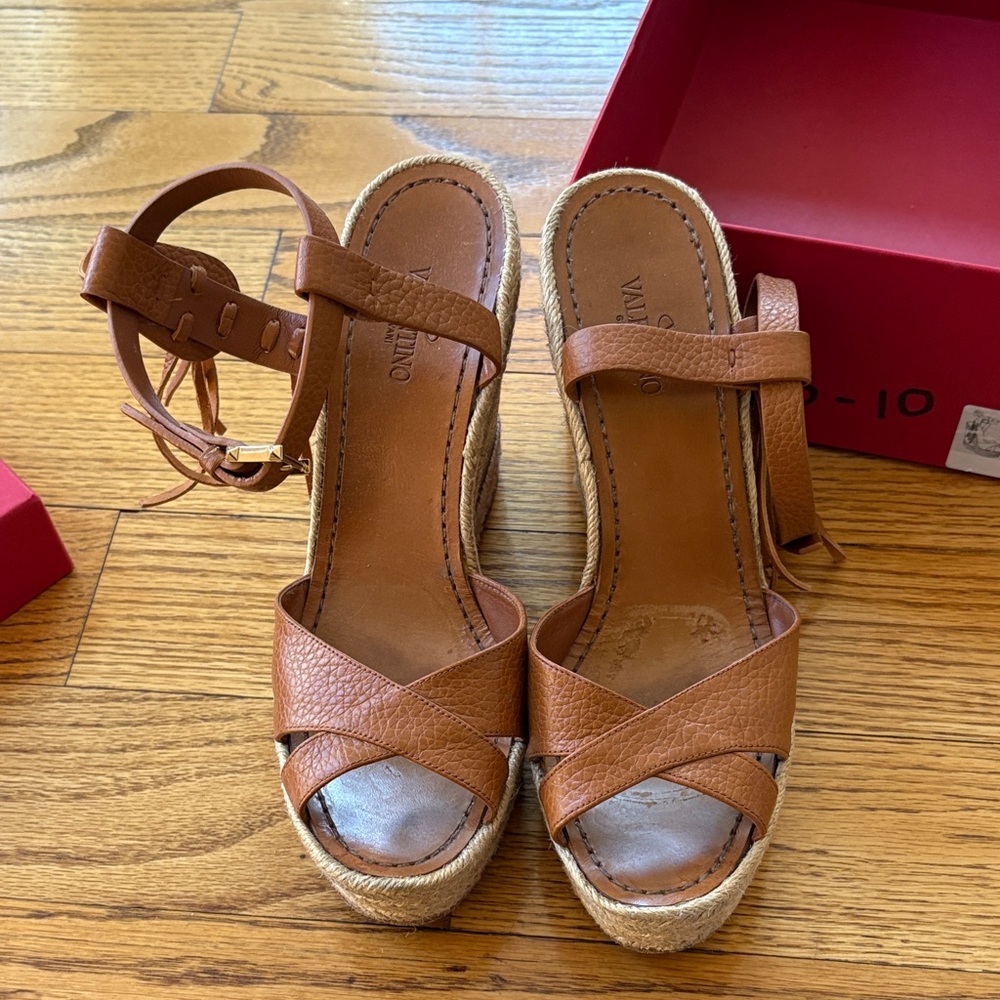 Valentino Women's Tan Leather Espadrilles
